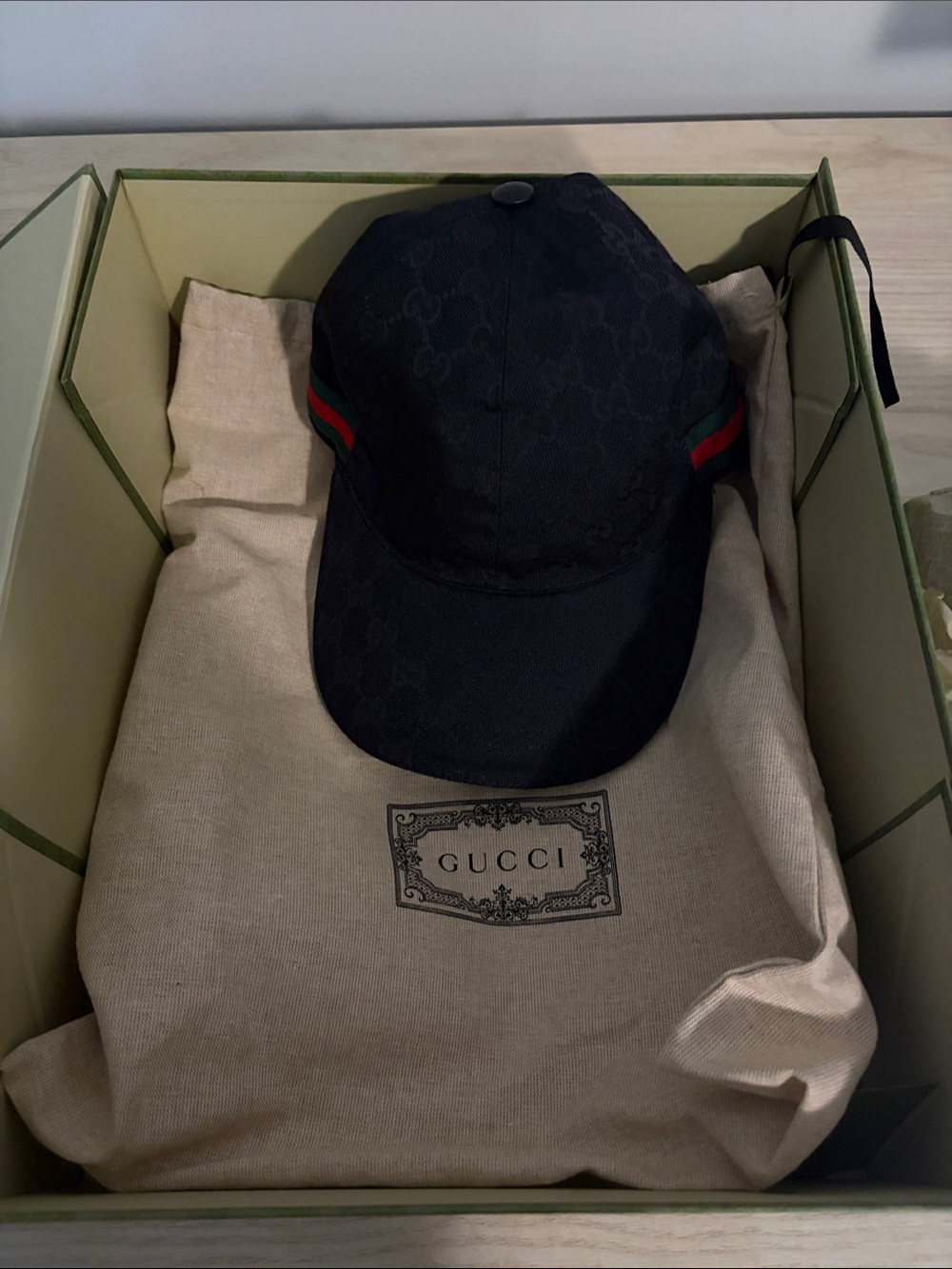 Authentic Gucci Black Hat with Red and Green Accents - Picture 10 of 11